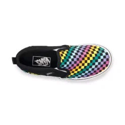 Vans® Asher Rainbow Checker Kids' Slip-On Shoes -Vans Shop 5214997 ALT4