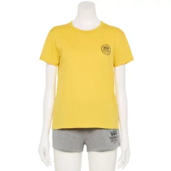 Juniors' Vans Yellow "Off The Wall" Logo Graphic Tee