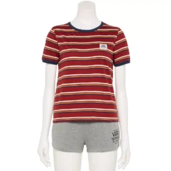 Juniors' Vans Small "Vans" Logo Striped Tee