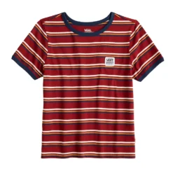 Juniors' Vans Small "Vans" Logo Striped Tee -Vans Shop 5548914 ALT5