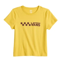 Juniors' Vans Yellow "Vans" Logo Graphic Tee -Vans Shop 5549305 ALT5