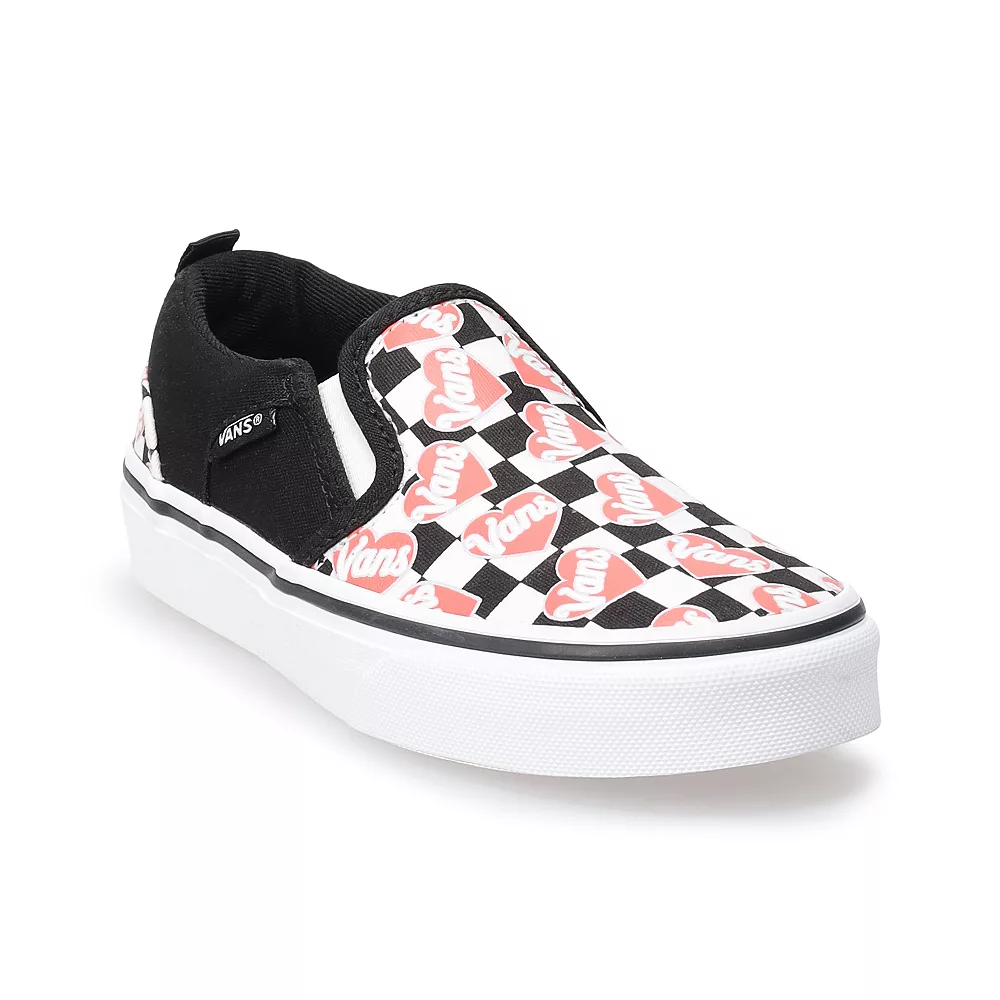 Vans® Asher Girls' Heart Slip-On Shoes 1 Vans® Asher Girls' Heart Slip-On Shoes