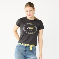 Juniors' Vans Orbiter Logo Cropped Graphic Tee