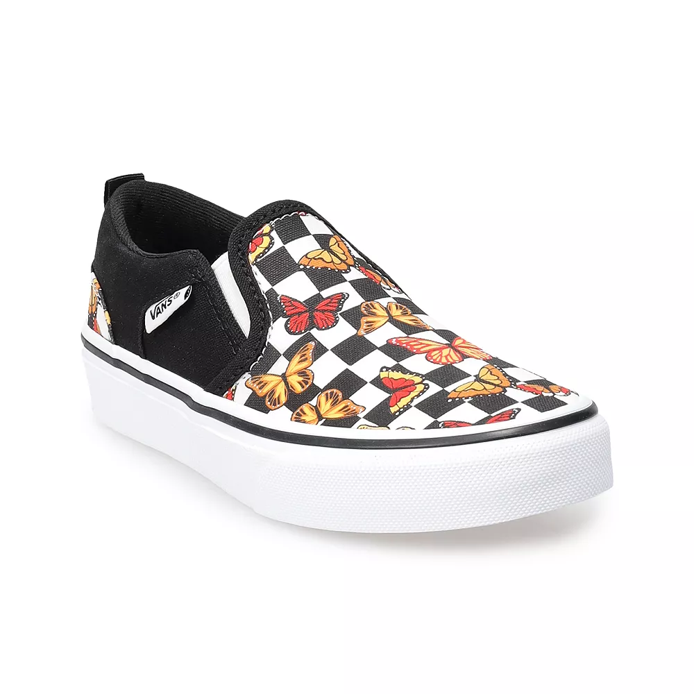 Vans® Asher Butterfly Girls' Slip-On Shoes 1 Vans® Asher Butterfly Girls' Slip-On Shoes