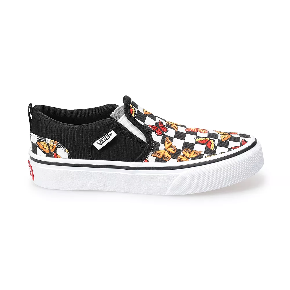 Vans® Asher Butterfly Girls' Slip-On Shoes 2 Vans® Asher Butterfly Girls' Slip-On Shoes - Image 2